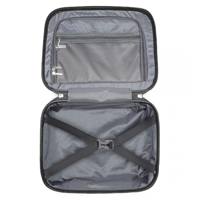 4-Piece Spinner PP Hard Shell Suitcase Set with TSA Lock and Vanity Case – Black