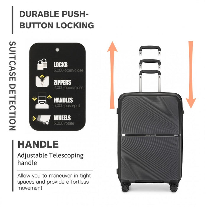 Spinner PP Hard Shell Suitcase with TSA Lock – 28-Inch – Black