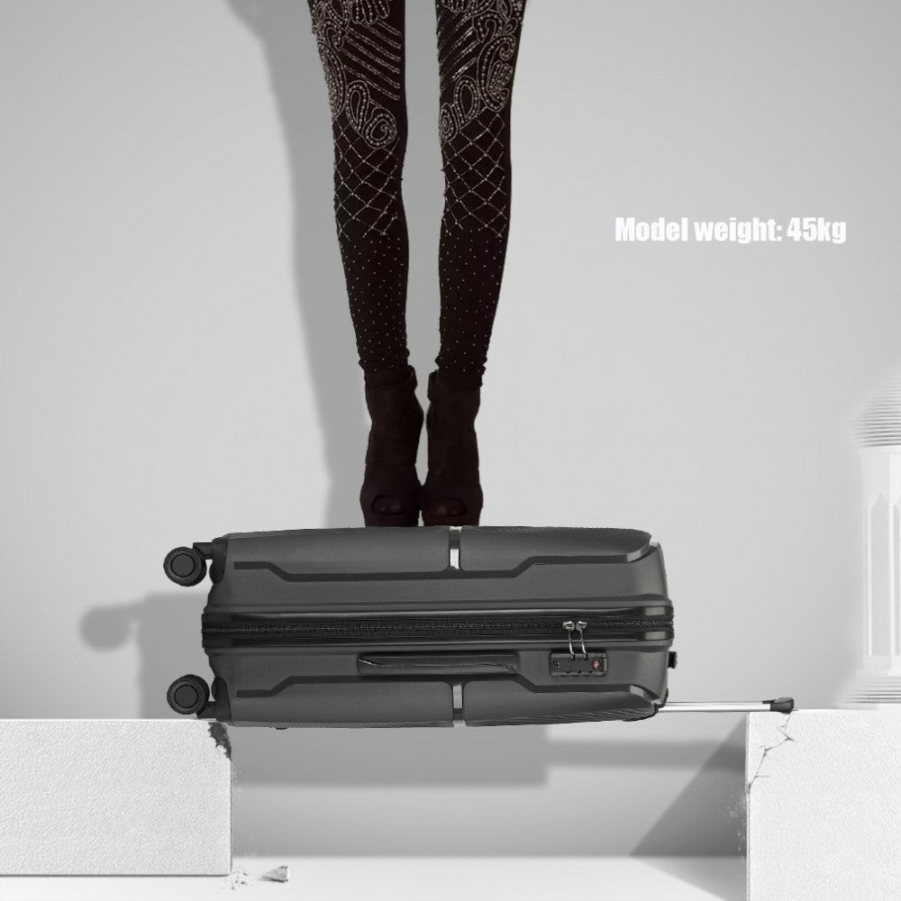 Spinner PP Hard Shell Suitcase with TSA Lock – 20-Inch – Black