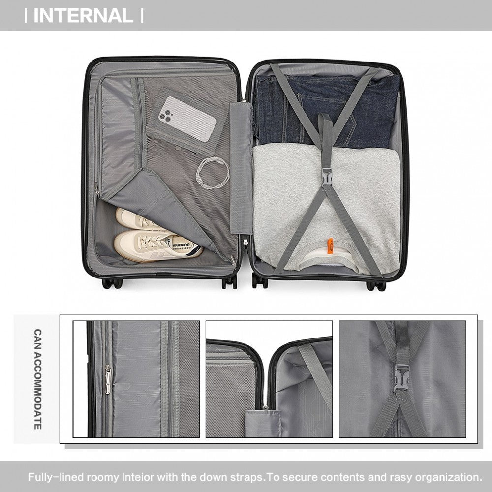 Spinner PP Hard Shell Suitcase with TSA Lock – 20-Inch – Black