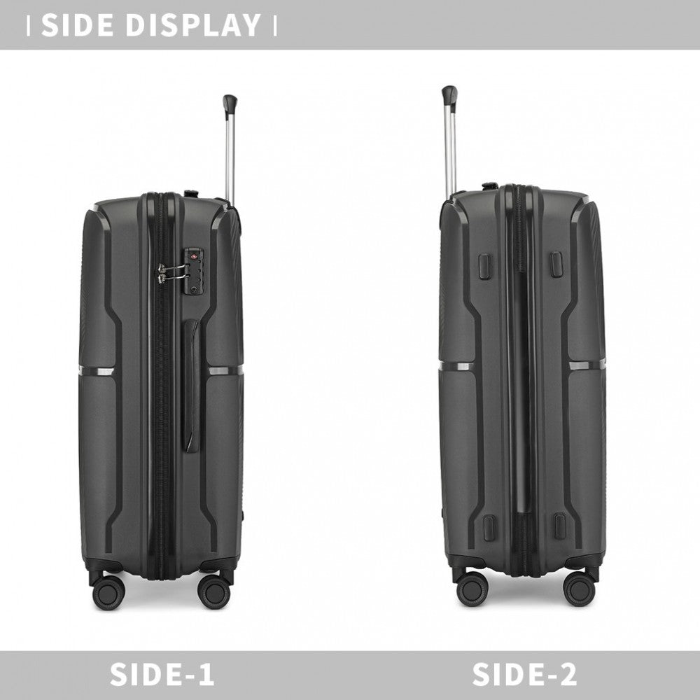 Spinner PP Hard Shell Suitcase with TSA Lock – 20-Inch – Black