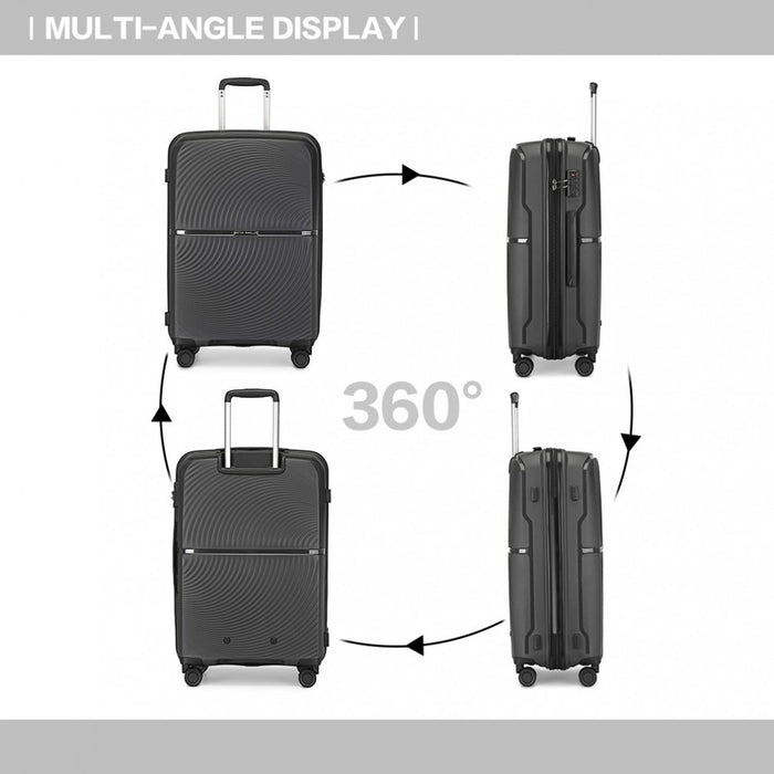 Spinner PP Hard Shell Suitcase with TSA Lock – 28-Inch – Black