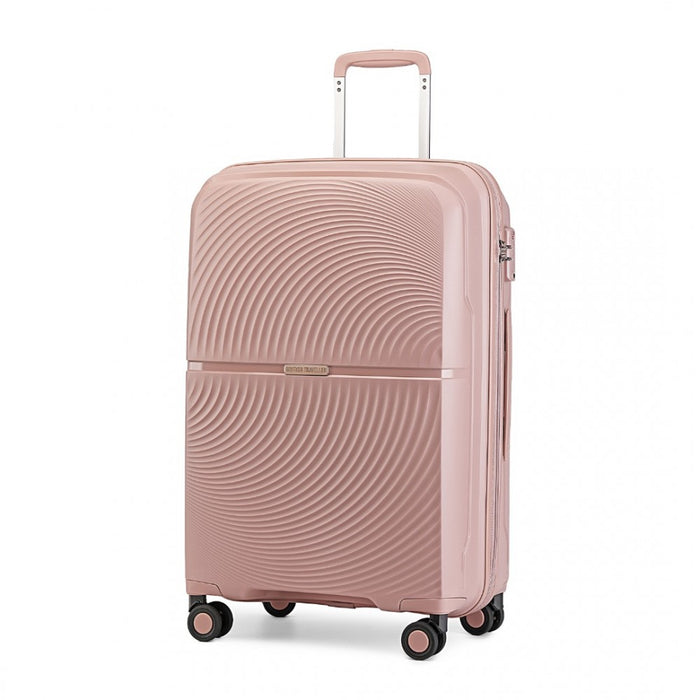 Spinner PP Hard Shell Suitcase with TSA Lock – 20-Inch – Nude