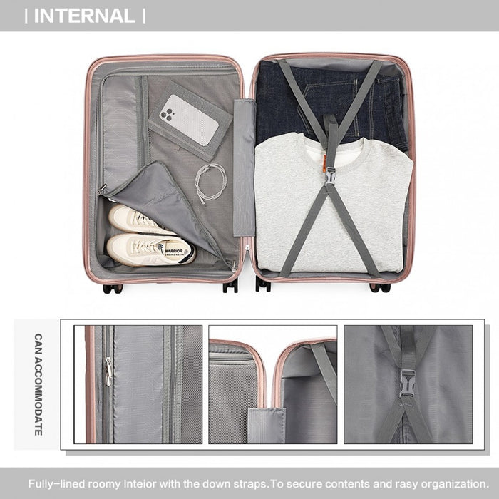Spinner PP Hard Shell Suitcase with TSA Lock – 24-Inch – Nude