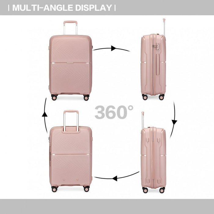 Spinner PP Hard Shell Suitcase with TSA Lock – 24-Inch – Nude