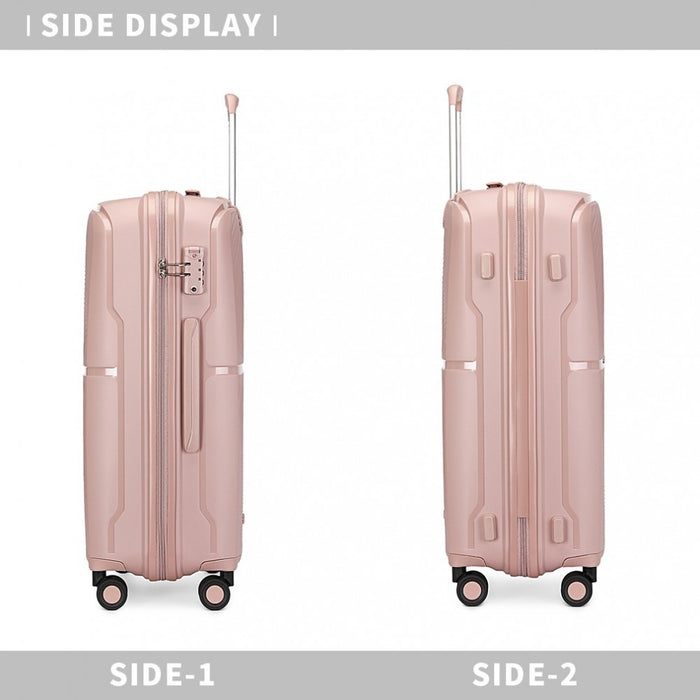 Spinner PP Hard Shell Suitcase with TSA Lock – 24-Inch – Nude