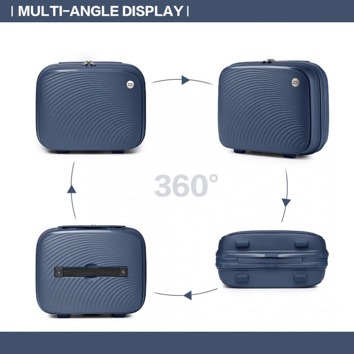 4-Piece Spinner PP Hard Shell Suitcase Set with TSA Lock and Vanity Case – Navy