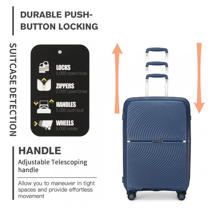 Spinner PP Hard Shell Suitcase with TSA Lock – 24-Inch – Navy