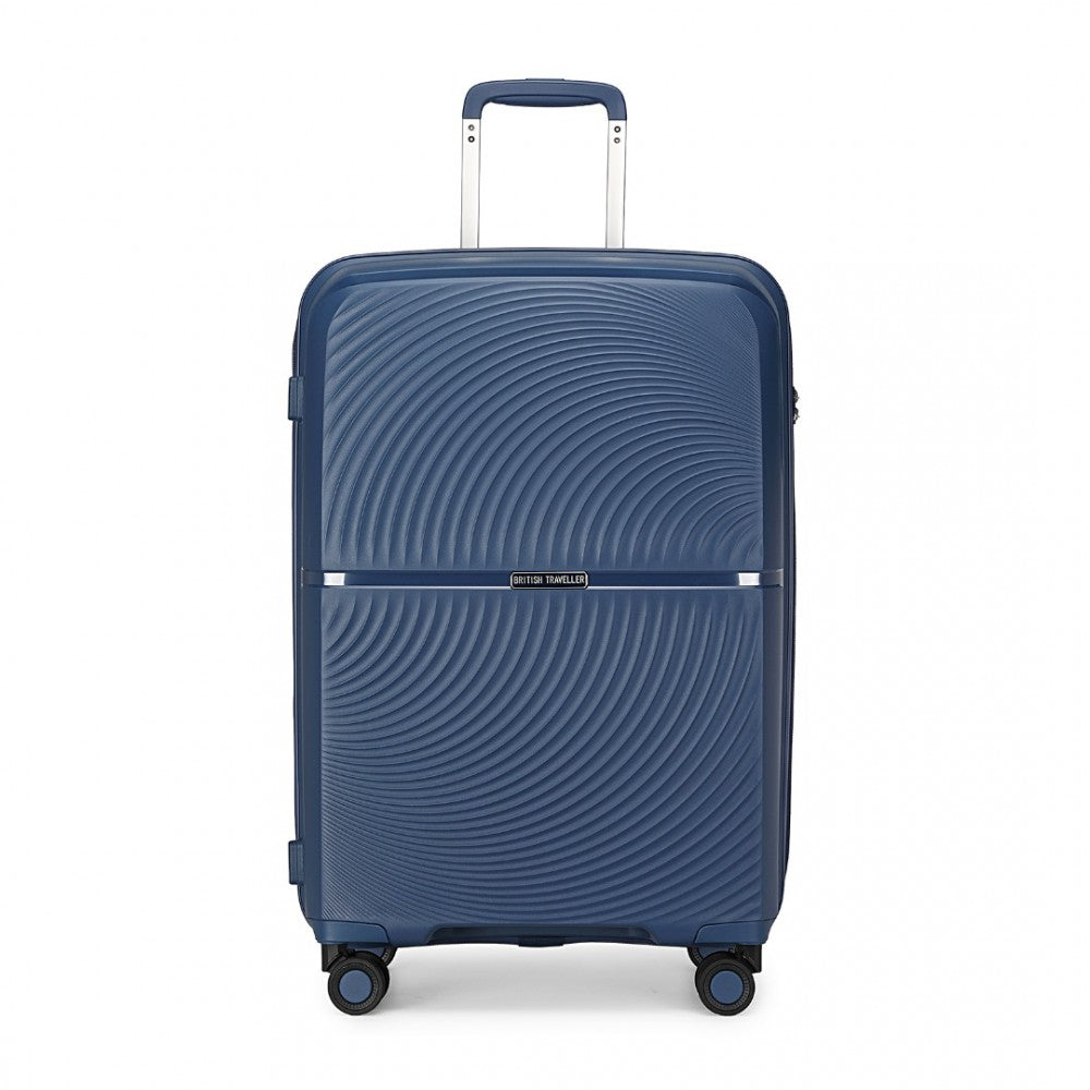 3-Piece Spinner PP Hard Shell Suitcase Set with TSA Lock – Navy