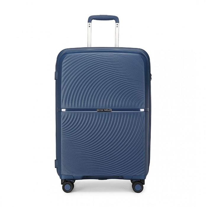 3-Piece Spinner PP Hard Shell Suitcase Set with TSA Lock – Navy