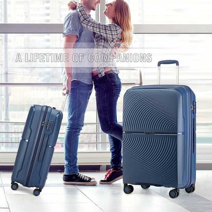 Spinner PP Hard Shell Suitcase with TSA Lock – 20-Inch – Navy