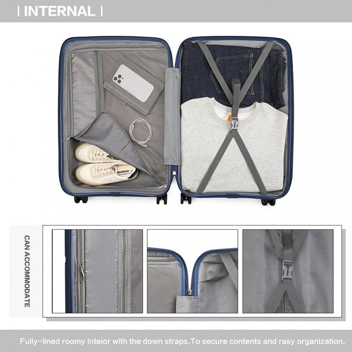 Spinner PP Hard Shell Suitcase with TSA Lock – 24-Inch – Navy