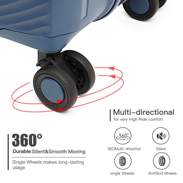 Spinner PP Hard Shell Suitcase with TSA Lock – 24-Inch – Navy
