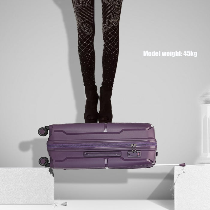 Spinner PP Hard Shell Suitcase with TSA Lock – 24-Inch – Purple
