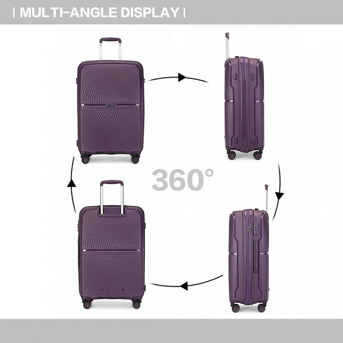 Spinner PP Hard Shell Suitcase with TSA Lock – 24-Inch – Purple