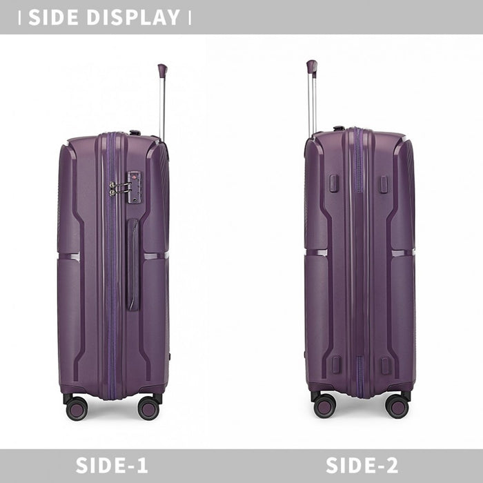 Spinner PP Hard Shell Suitcase with TSA Lock – 24-Inch – Purple