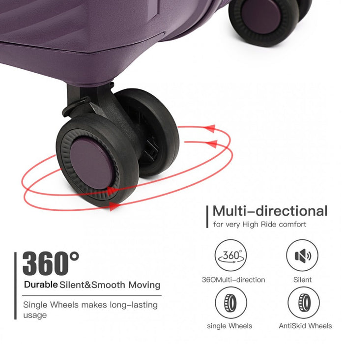 Spinner PP Hard Shell Suitcase with TSA Lock – 24-Inch – Purple