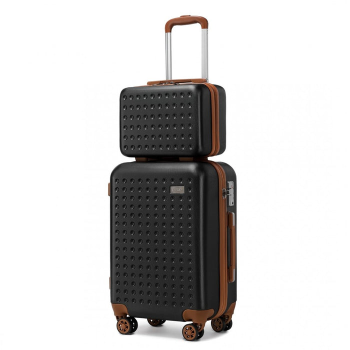 Flexible ABS Hard Shell Suitcase with TSA Lock and Vanity Case – 13/20-Inch – Black