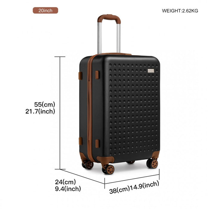 Flexible ABS Hard Shell Suitcase with TSA Lock and Vanity Case – 13/20-Inch – Black