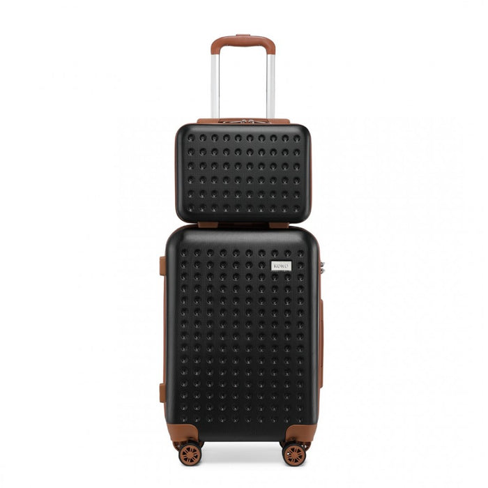 Flexible ABS Hard Shell Suitcase with TSA Lock and Vanity Case – 13/20-Inch – Black