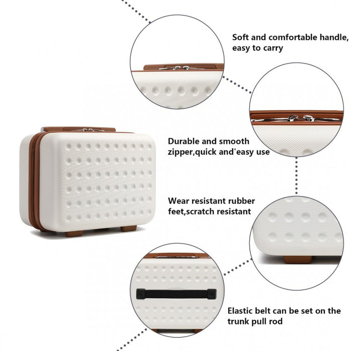 Special ABS Hard Shell Vanity Case – 13-Inch – Cream