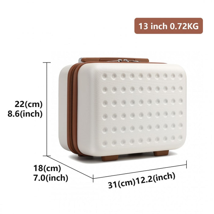 Special ABS Hard Shell Vanity Case – 13-Inch – Cream