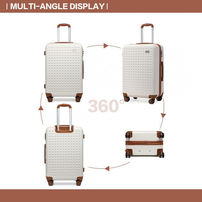 Flexible ABS Hard Shell Cabin Suitcase with TSA Lock – 20-Inch – Cream
