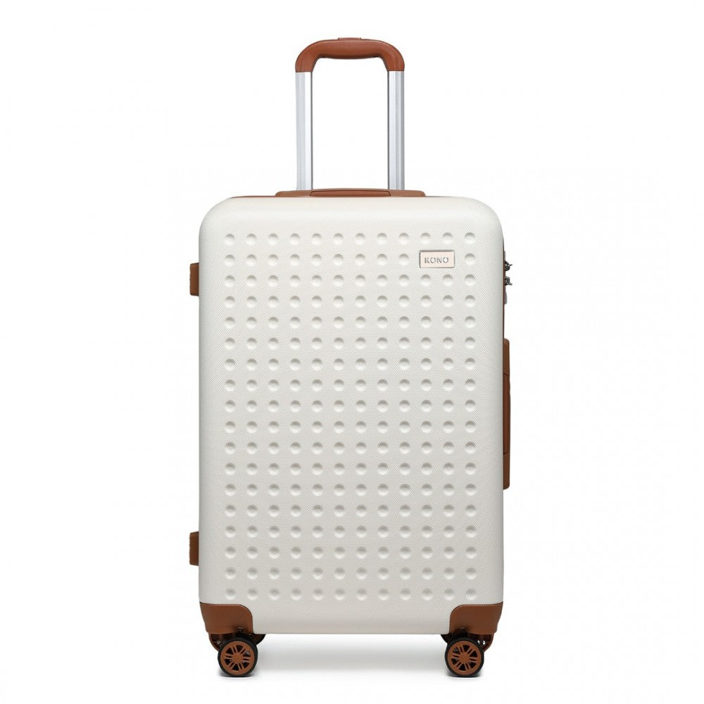 Flexible ABS Hard Shell Cabin Suitcase with TSA Lock – 20-Inch – Cream