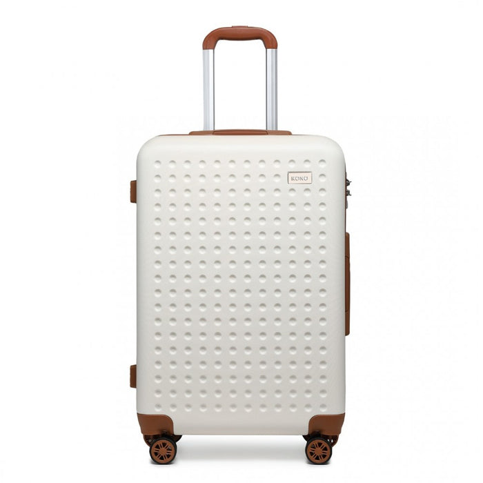 Flexible ABS Hard Shell Cabin Suitcase with TSA Lock – 20-Inch – Cream