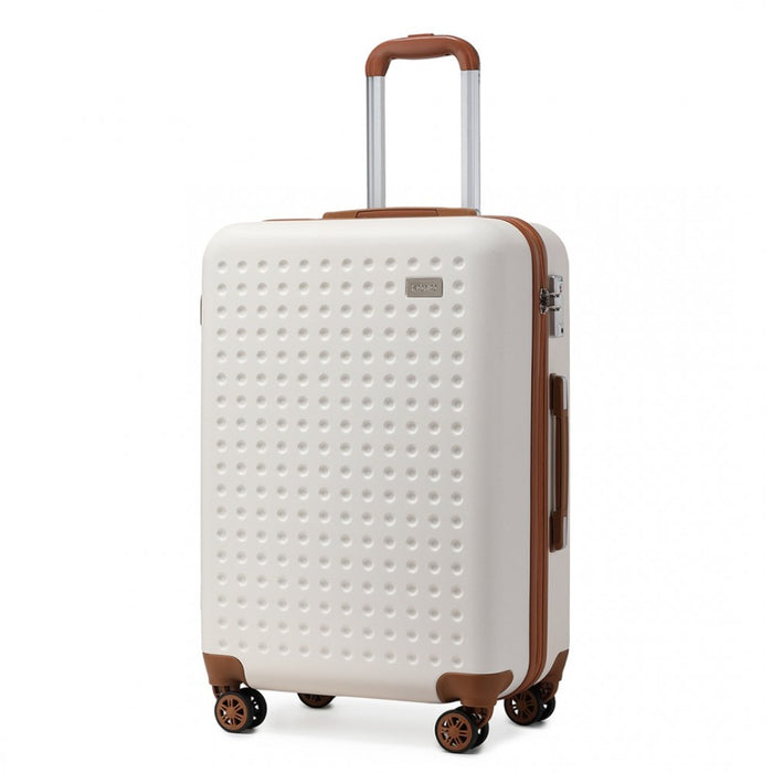 Flexible ABS Hard Shell Cabin Suitcase with TSA Lock – 20-Inch – Cream