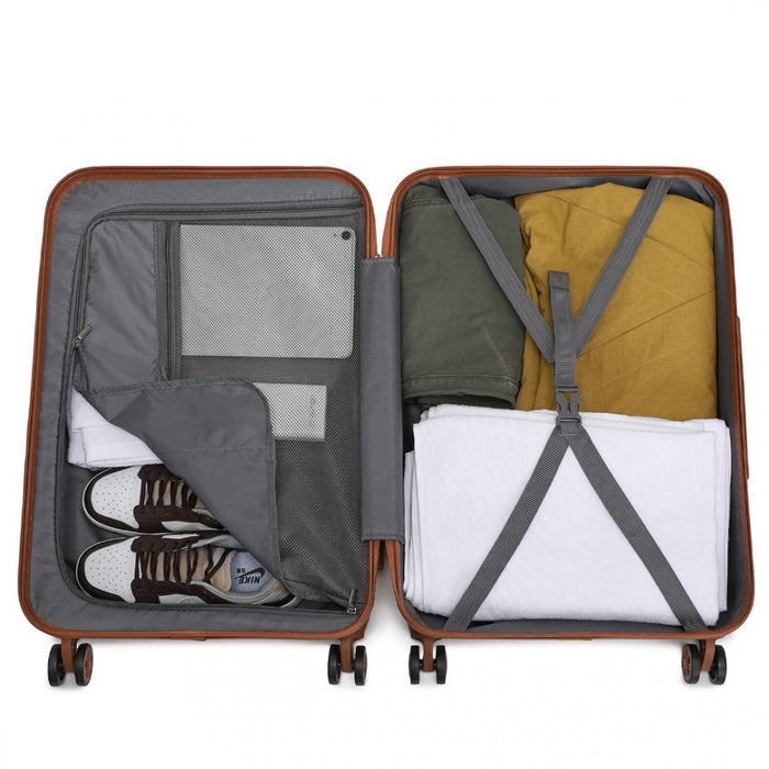 Flexible ABS Hard Shell Suitcase with TSA Lock – 24-Inch – K2394L – Yellow