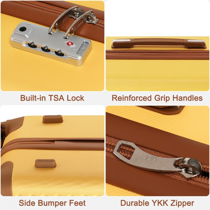 Flexible ABS Hard Shell Suitcase with TSA Lock – 24-Inch – K2394L – Yellow