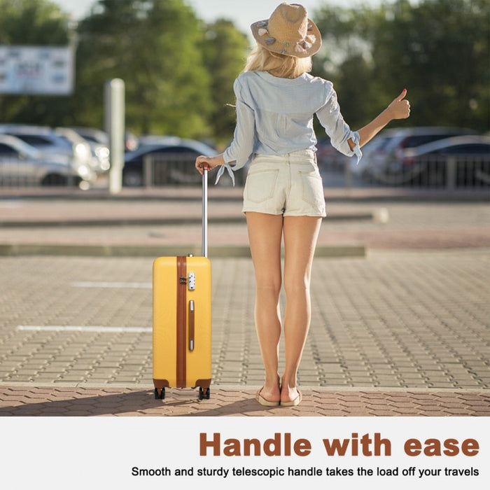 Flexible ABS Hard Shell Suitcase with TSA Lock – 24-Inch – K2394L – Yellow