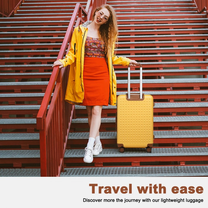 Flexible ABS Hard Shell Suitcase with TSA Lock – 24-Inch – K2394L – Yellow