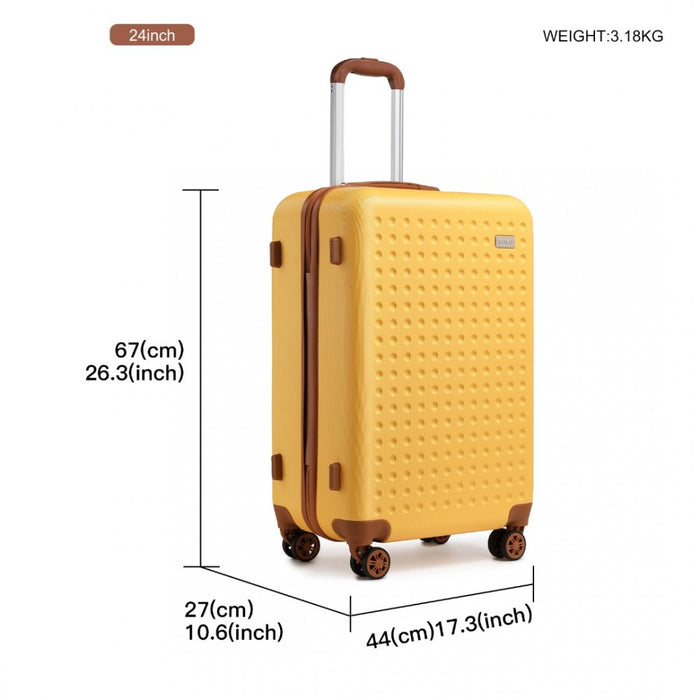 Flexible ABS Hard Shell Suitcase with TSA Lock – 24-Inch – K2394L – Yellow
