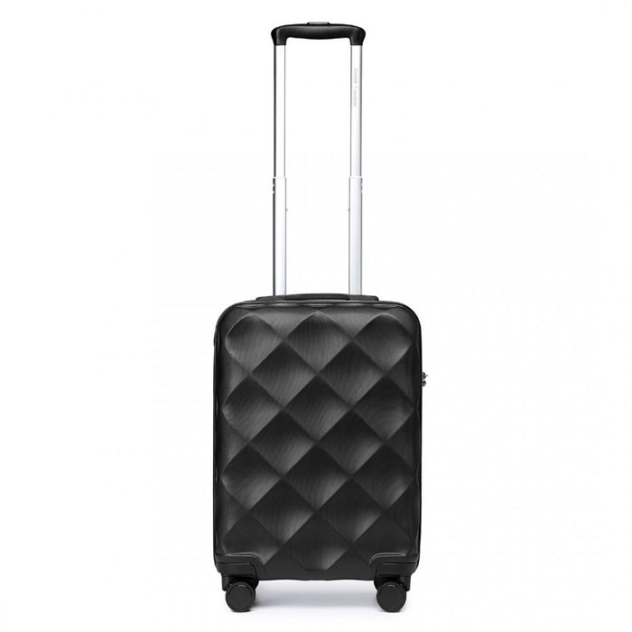 Ultralight ABS and Polycarbonate Bumpy Diamond Suitcase with TSA Lock – 20-Inch – Black
