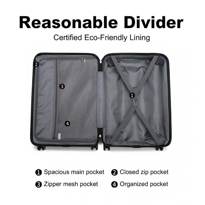 Ultralight ABS and Polycarbonate Bumpy Diamond Suitcase with TSA Lock – 28-Inch – Black