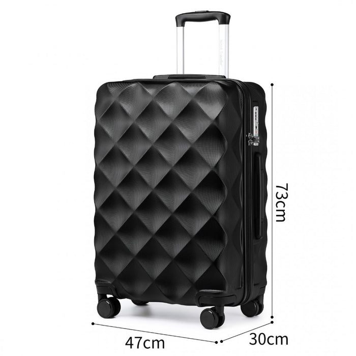 Ultralight ABS and Polycarbonate Bumpy Diamond Suitcase with TSA Lock – 28-Inch – Black