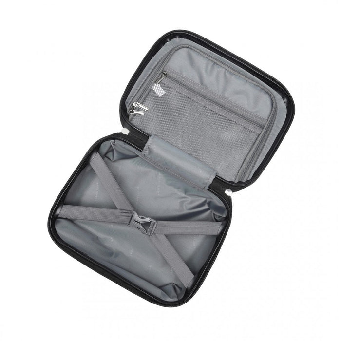 4-Piece Ultralight ABS and Polycarbonate Bumpy Diamond Luggage Set with TSA Lock – Black