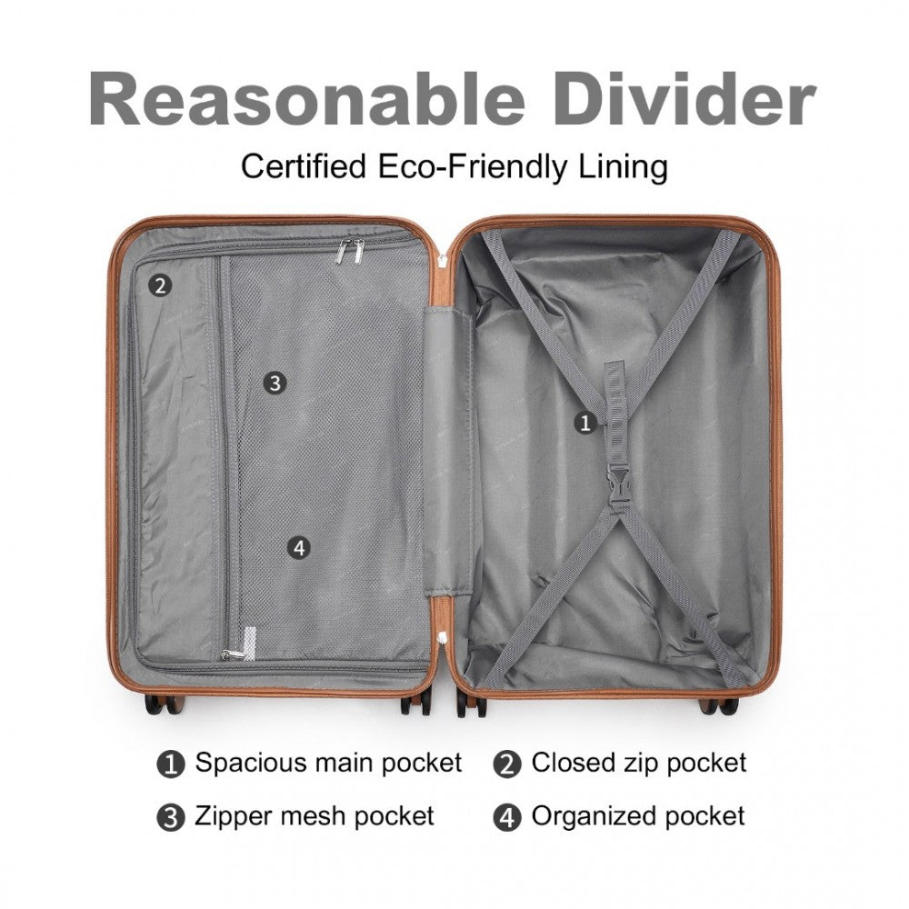 4-Piece Ultralight ABS and Polycarbonate Bumpy Diamond Luggage Set with TSA Lock – Cream