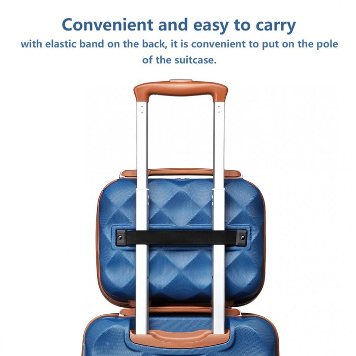 Ultralight ABS and Polycarbonate Vanity Case – 13-Inch – Navy and Brown