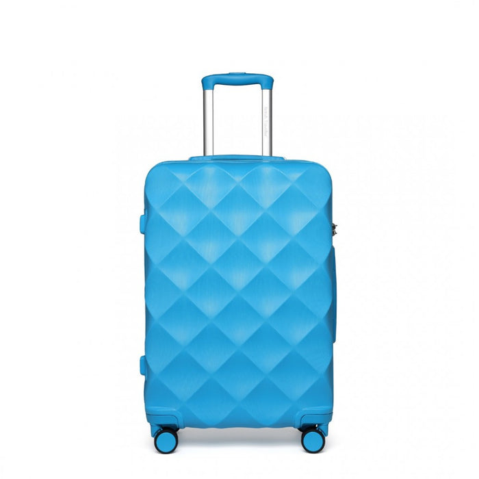 Ultralight ABS and Polycarbonate Bumpy Diamond Suitcase with TSA Lock – 28-Inch – Blue