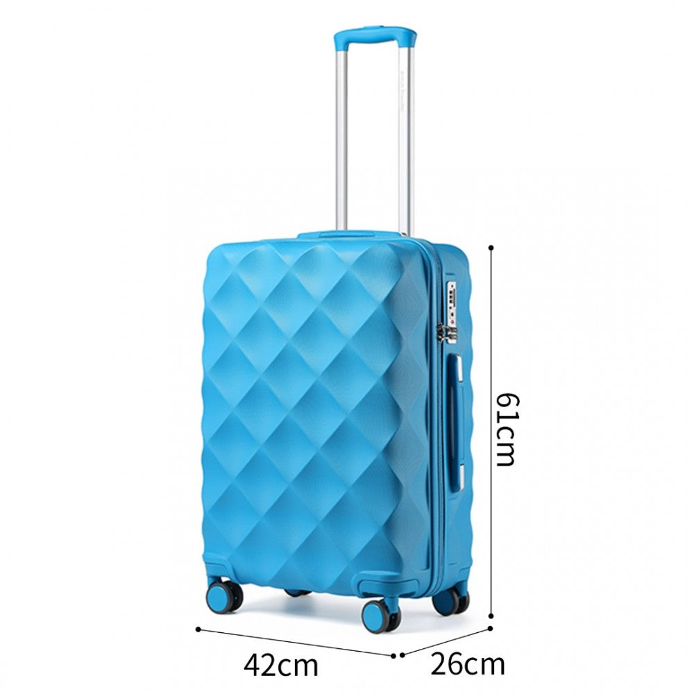 Ultralight ABS and Polycarbonate Bumpy Diamond Suitcase with TSA Lock – 24-Inch – Blue