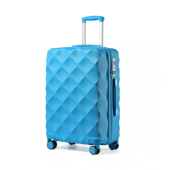 Ultralight ABS and Polycarbonate Bumpy Diamond Suitcase with TSA Lock – 28-Inch – Blue