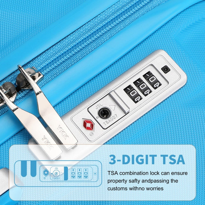Ultralight ABS and Polycarbonate Bumpy Diamond Suitcase with TSA Lock – 28-Inch – Blue