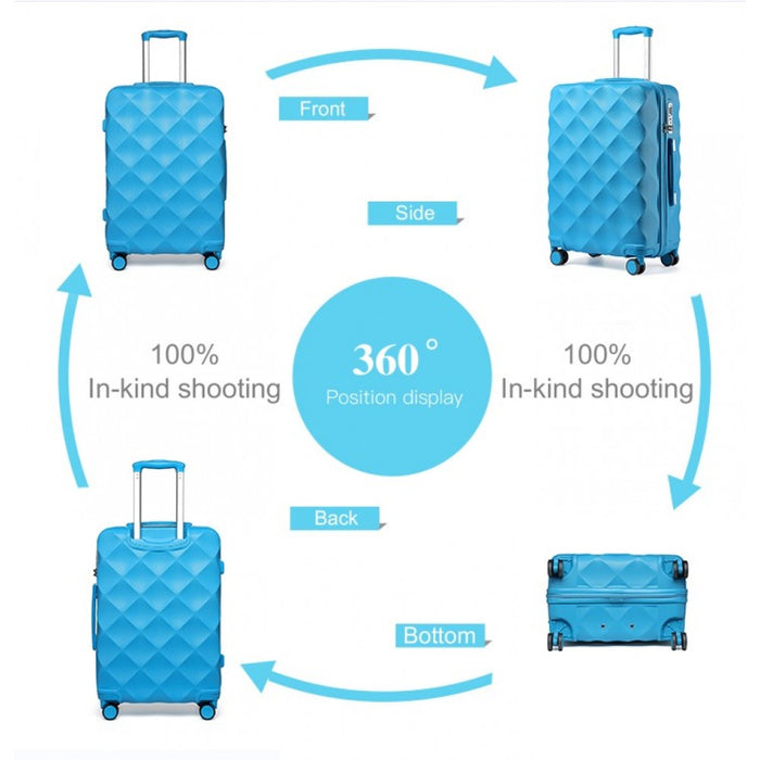Ultralight ABS and Polycarbonate Bumpy Diamond Suitcase with TSA Lock – 28-Inch – Blue