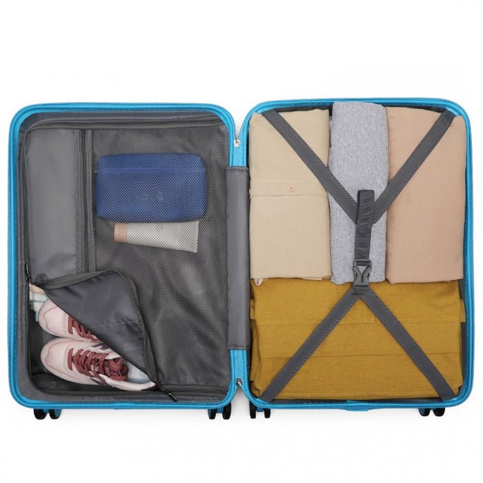 Ultralight ABS and Polycarbonate Bumpy Diamond Suitcase with TSA Lock – 28-Inch – Blue