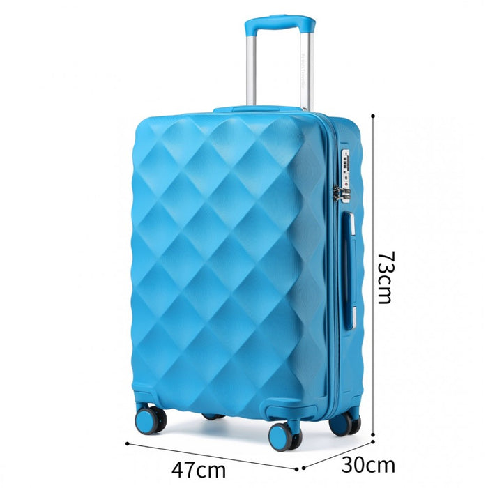 Ultralight ABS and Polycarbonate Bumpy Diamond Suitcase with TSA Lock – 28-Inch – Blue