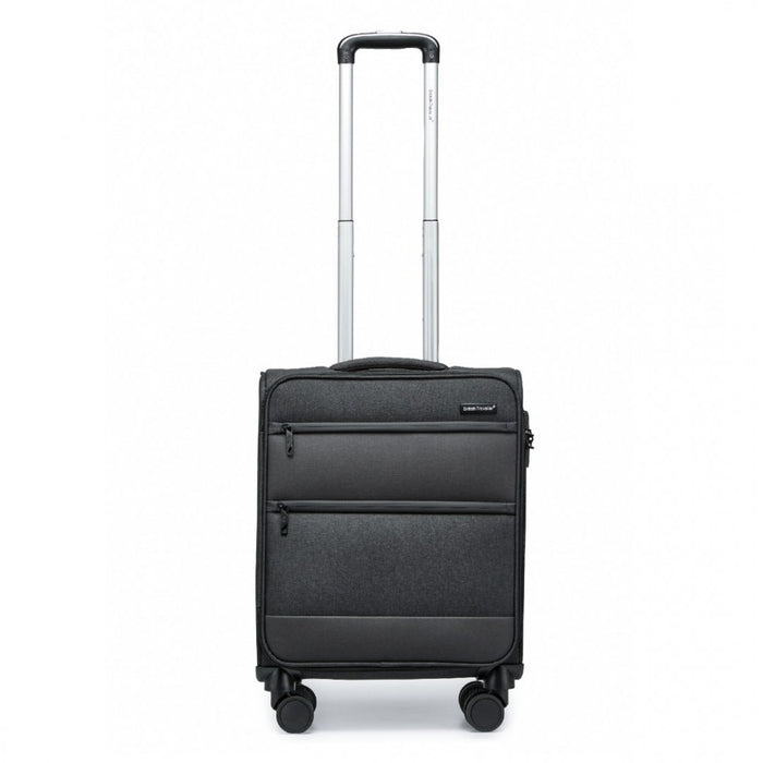 Lightweight Cabin Carry-On Suitcase with Soft Shell and Laptop Compartment – 20-Inch – Black