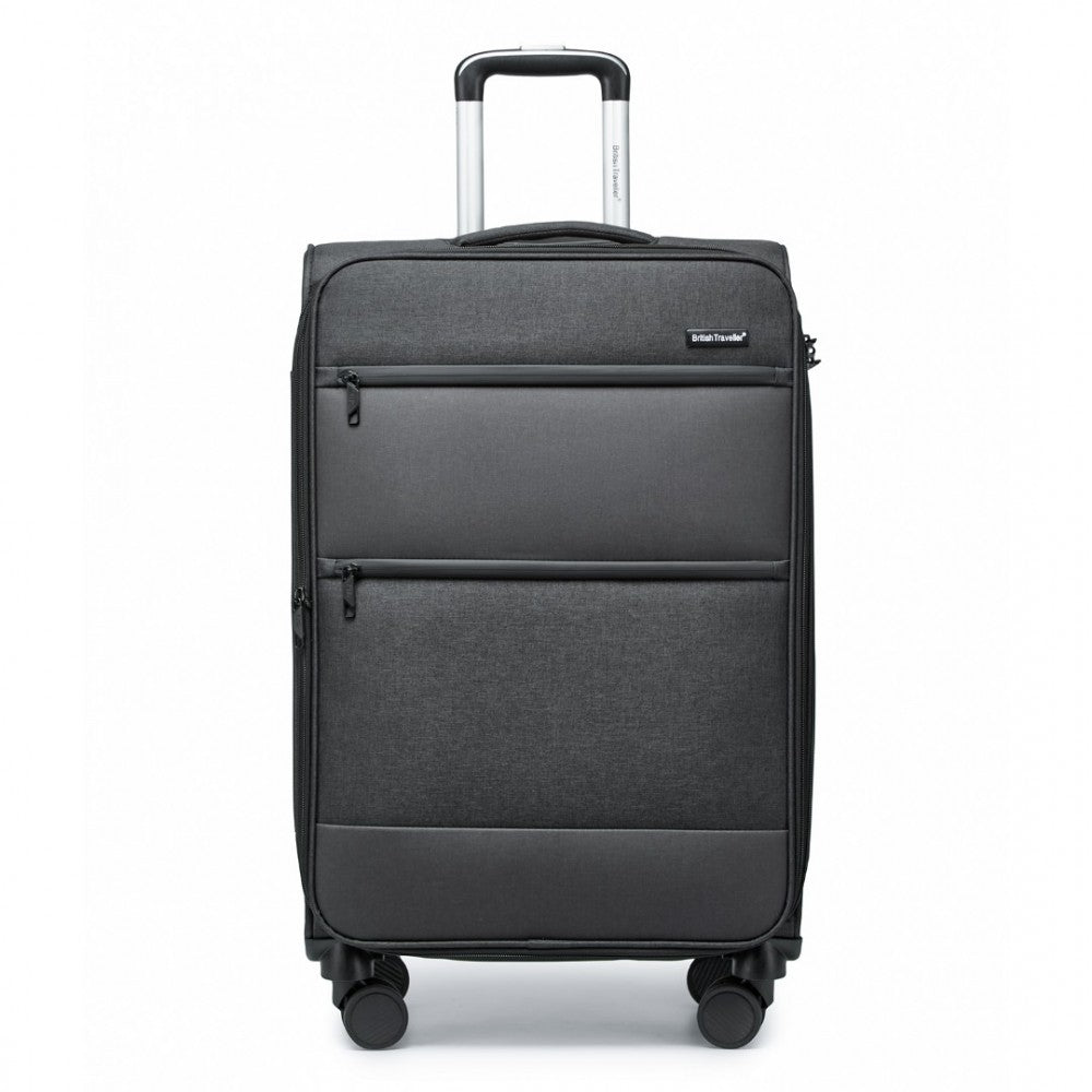 Lightweight Soft Shell Expandable Suitcase with TSA Lock – 24-Inch – Black